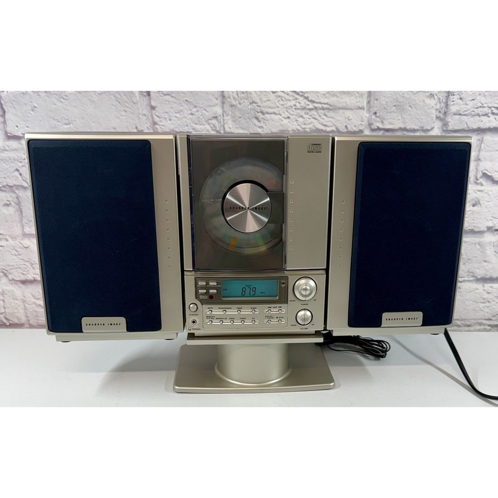 Sharper Image SO226 Vertical CD Stereo CD Player AM/FM Swivel Base *TESTED*